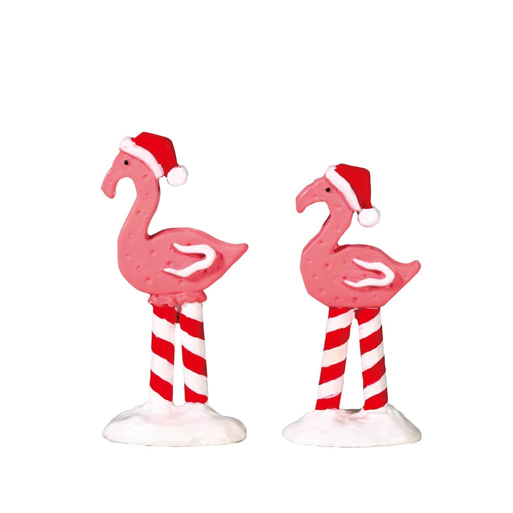 lemax-pink-flamingos-set-of-2-flamants-roses-miniatures-sugar-n-spice image 1