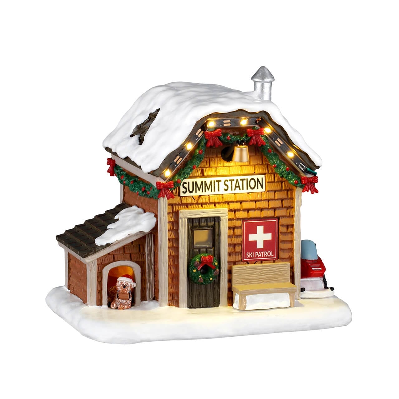 lemax-ski-patrol-summit-station-b-timent-vail-village-lumineux image 1