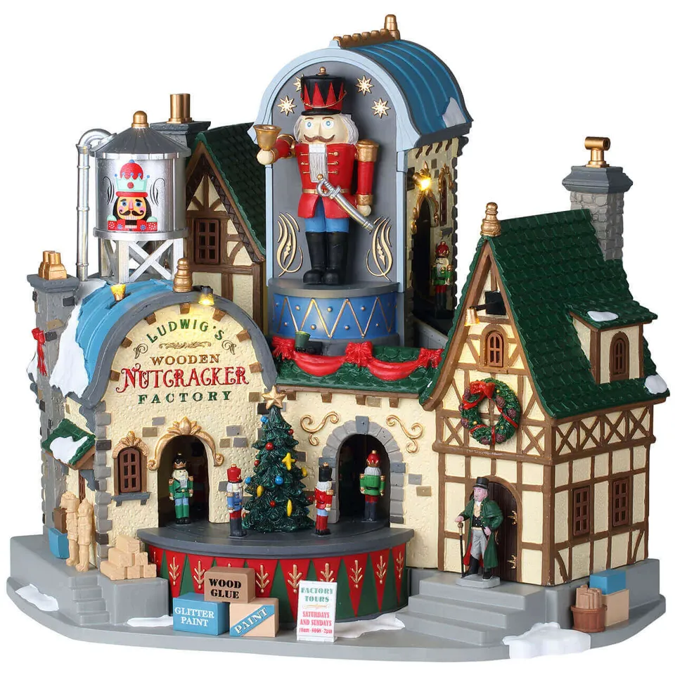 lemax-ludwig-s-wooden-nutcracker-factory-fabrique-musicale-lumineuse-caddington image 1
