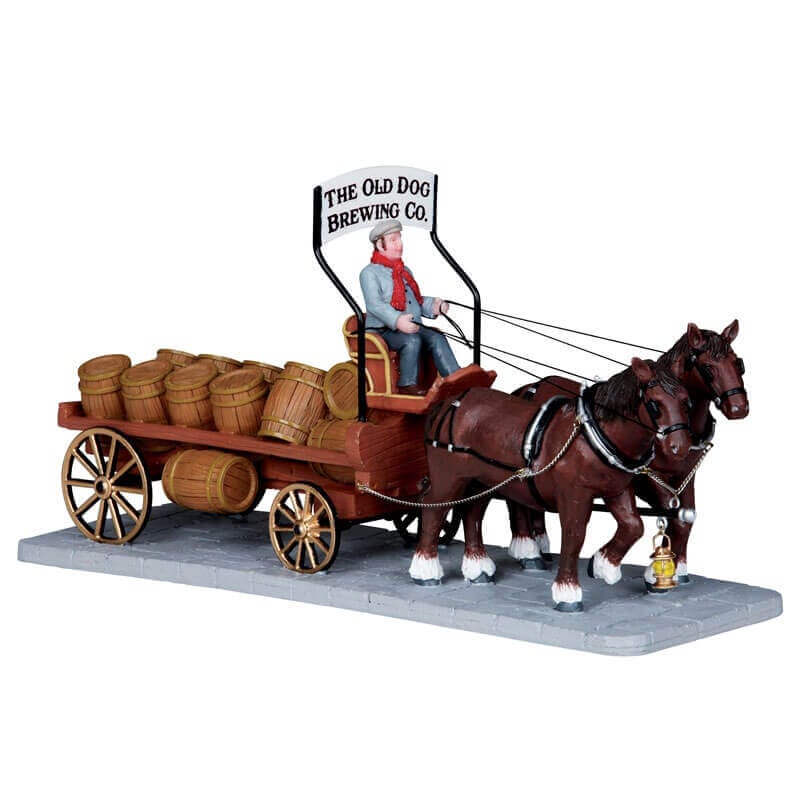 lemax-brewer-s-wagon-chariot-miniature-brasseur-village-de-no-l image 1