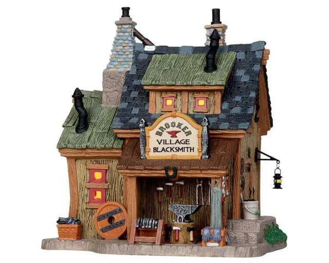 lemax-brooker-village-blacksmith-forge-miniature image 1