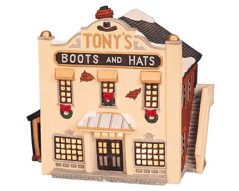 lemax-tony-s-boots-hats-boutique-village-miniature image 1