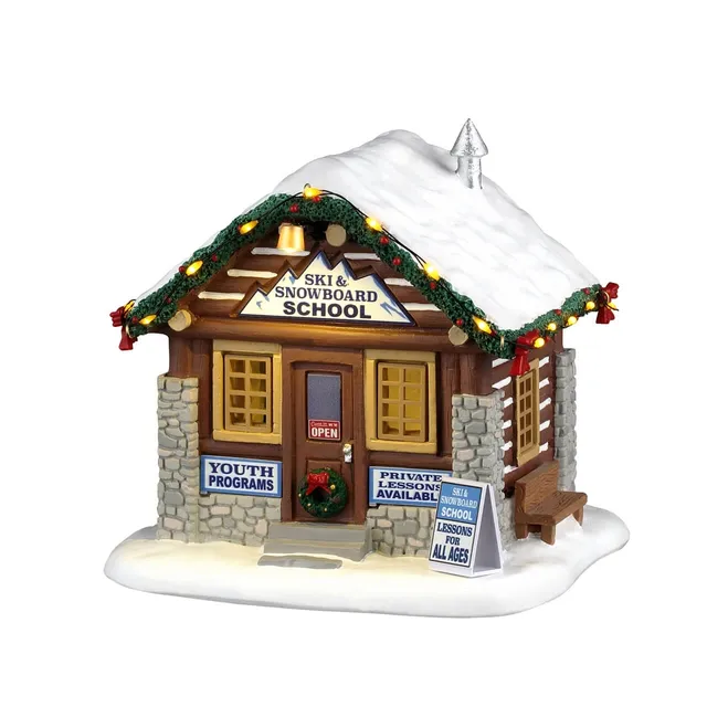 lemax-vail-village-ski-snowboard-school-chalet-cole-de-ski-lumineux image 1