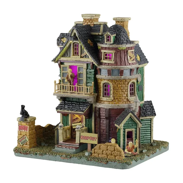 lemax-undead-manor-manoir-hant-lumineux-violet-spooky-town image 1