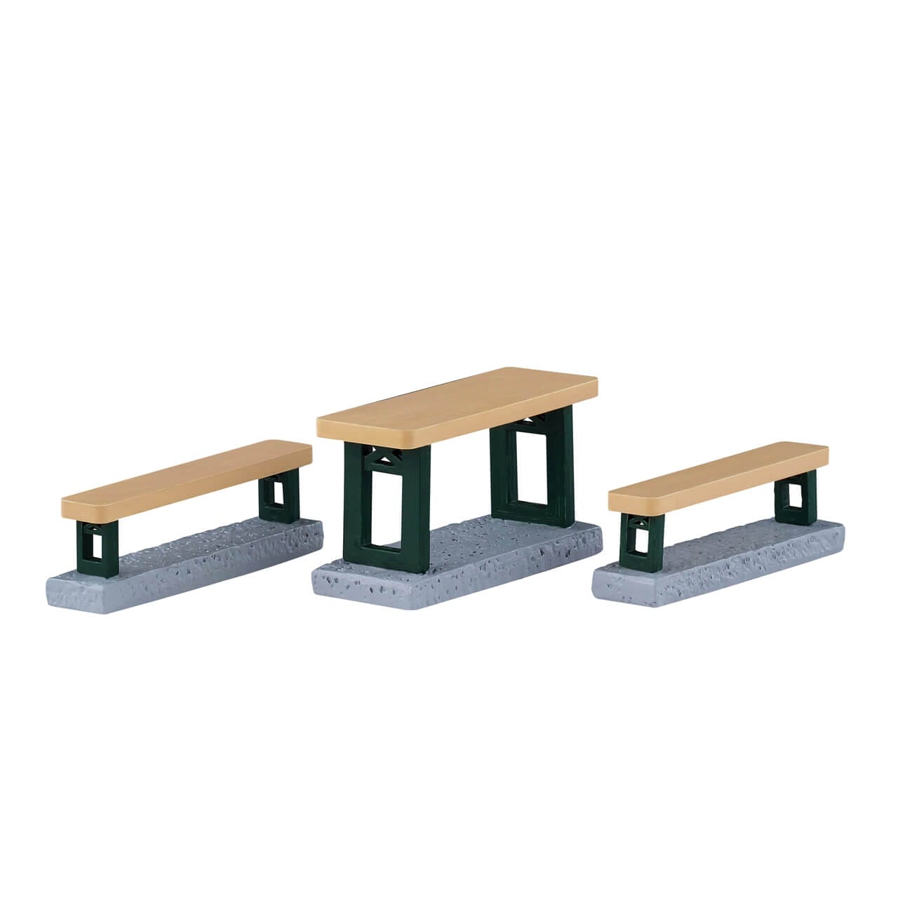 lemax-picnic-benches-tables-de-pique-nique-miniatures-village image 1