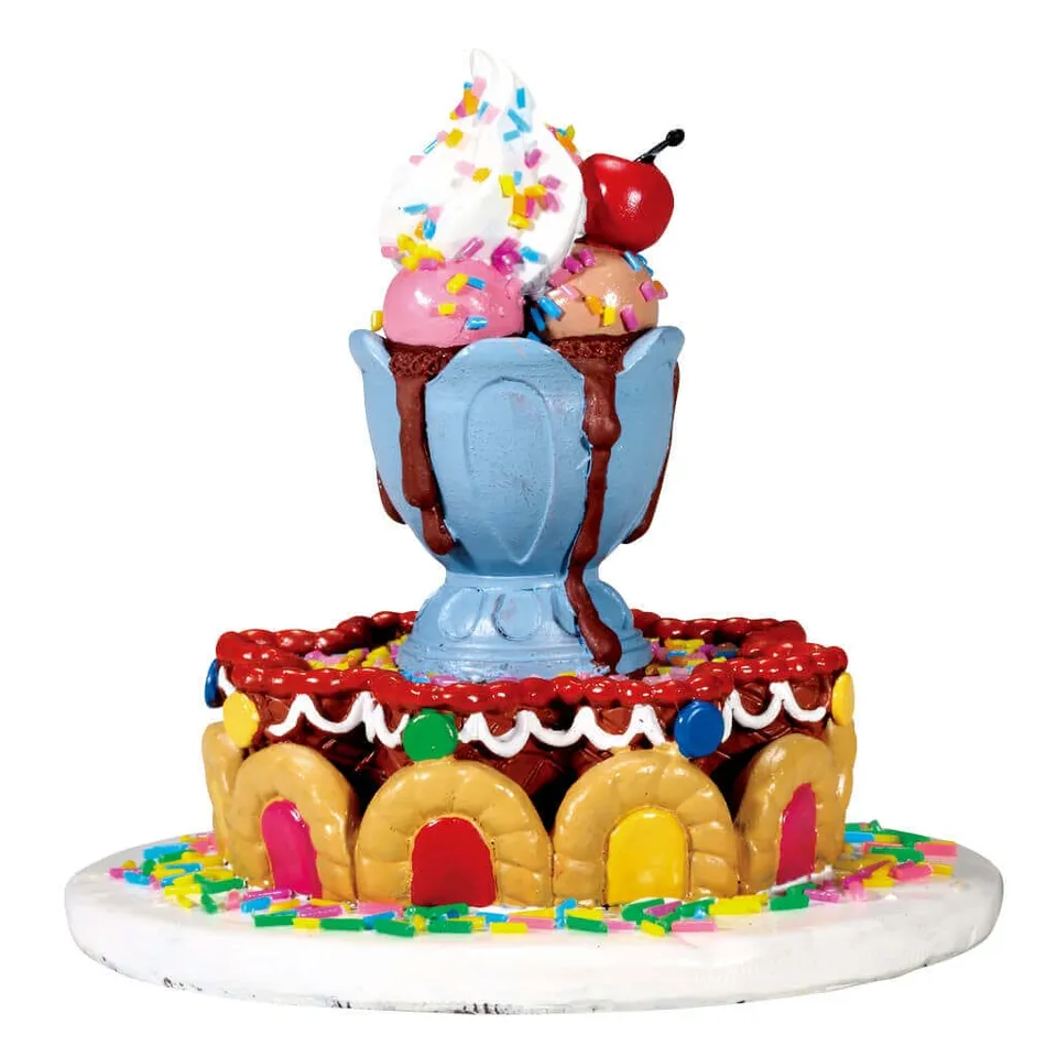 lemax-sundae-fountain-fontaine-glaces-miniature-sugar-n-spice image 1