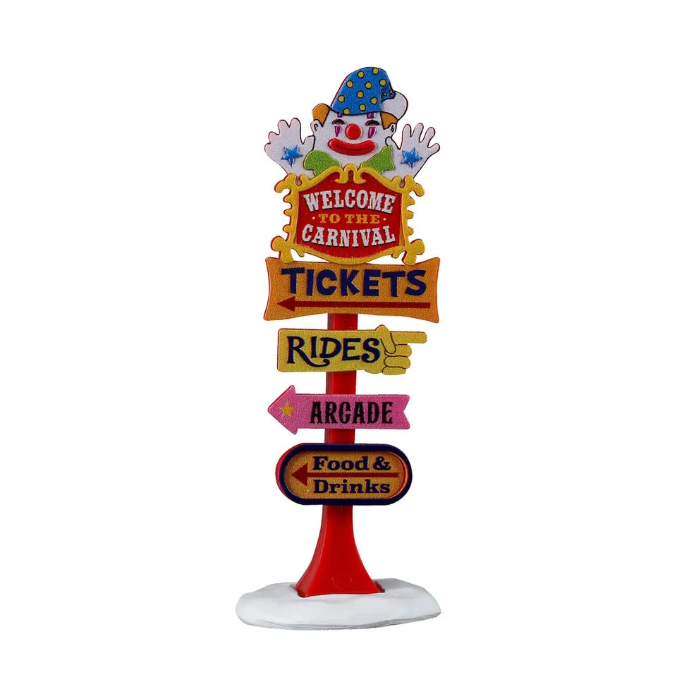 lemax-carnival-welcome-sign-enseigne-lumineuse-carnaval-miniature image 1