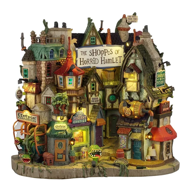 lemax-the-shoppes-of-horrid-hamlet-fa-ade-miniature-spooky-town-halloween image 1