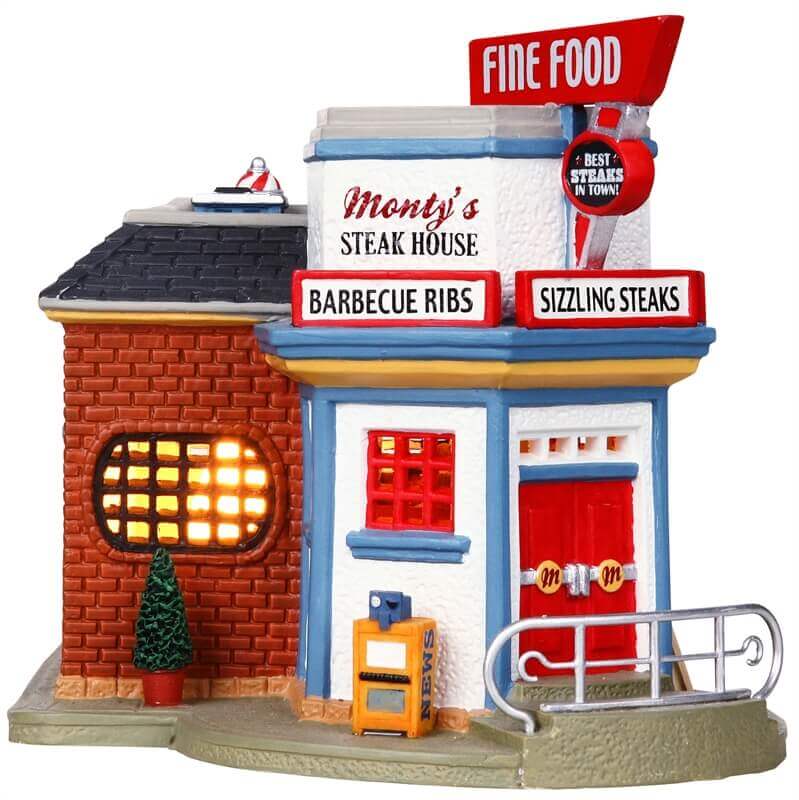 lemax-monty-s-steak-house-maison-miniature-lumineuse-village-de-no-l image 2