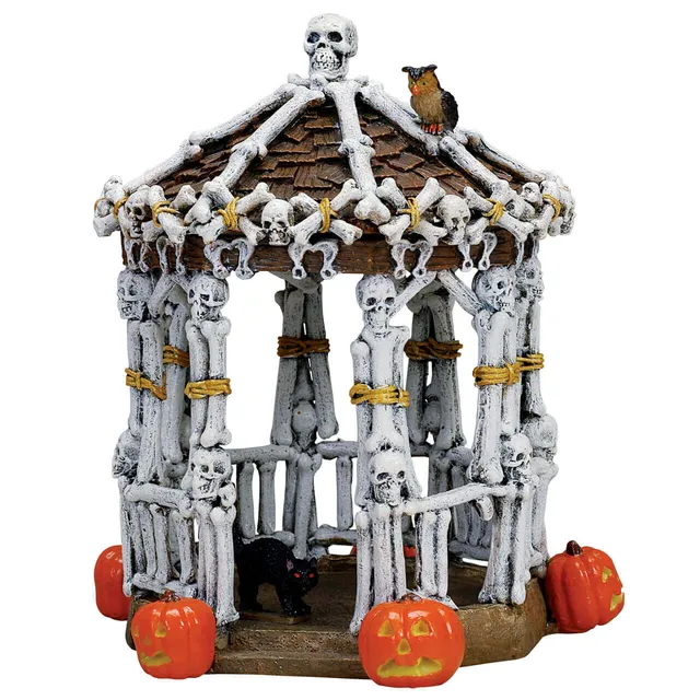 lemax-skeleton-gazebo-kiosque-spooky-town-miniature image 1