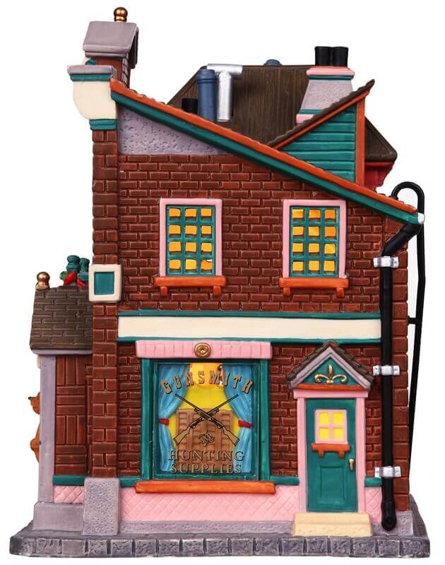 lemax-gunsmith-tanner-boutique-de-village-miniature-lumineuse image 2