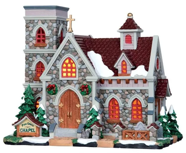 lemax-pine-grove-chapel-glise-lumineuse-village image 1