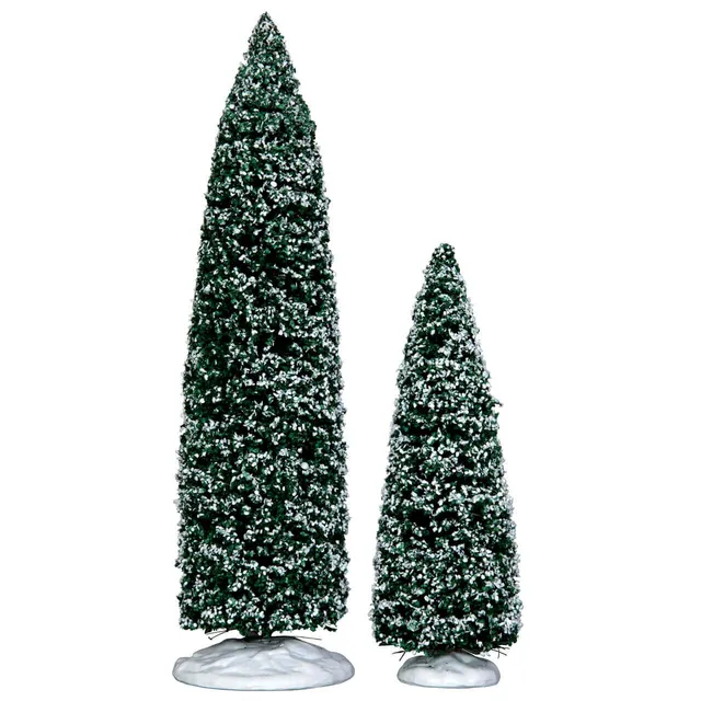 lemax-snowy-juniper-tree-set-of-2-lot-de-2-sapins-miniatures-enneig-s image 1