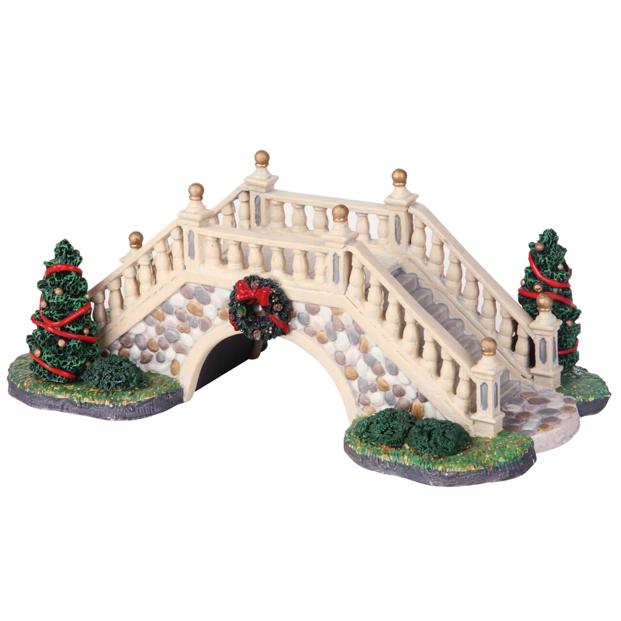 lemax-park-footbridge-pont-miniature-avec-sapins-d-cor-s image 4