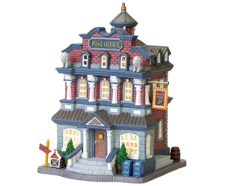 lemax-post-office-bureau-de-poste-miniature-lumineux image 1
