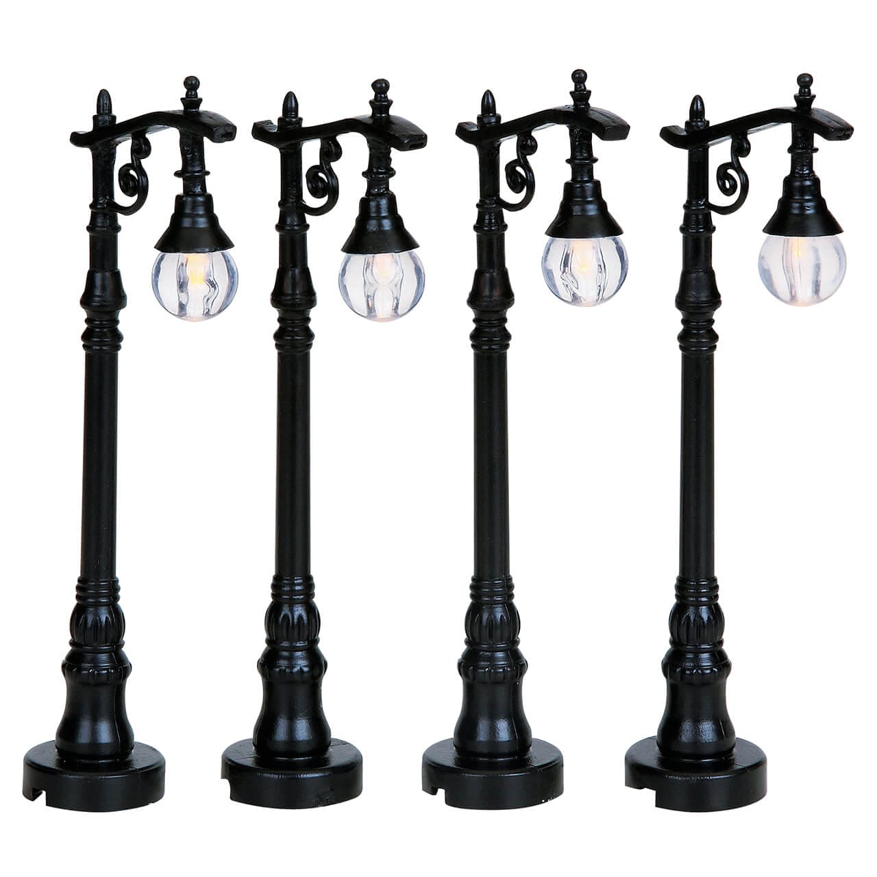 lemax-antique-street-lamp-set-of-4-lot-4-lampadaires-miniatures image 1