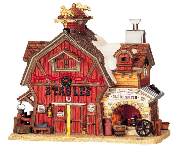lemax-lankford-s-blacksmith-maison-forge-miniature-lumineuse image 1