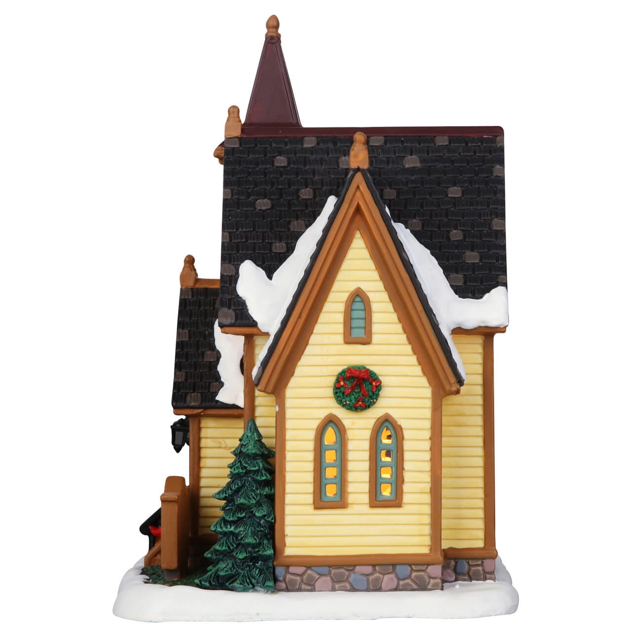 lemax-church-potluck-supper-village-miniature-lumineux image 2