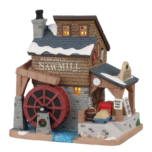 lemax-herschel-s-sawmill-scierie-miniature-lumineuse image 1