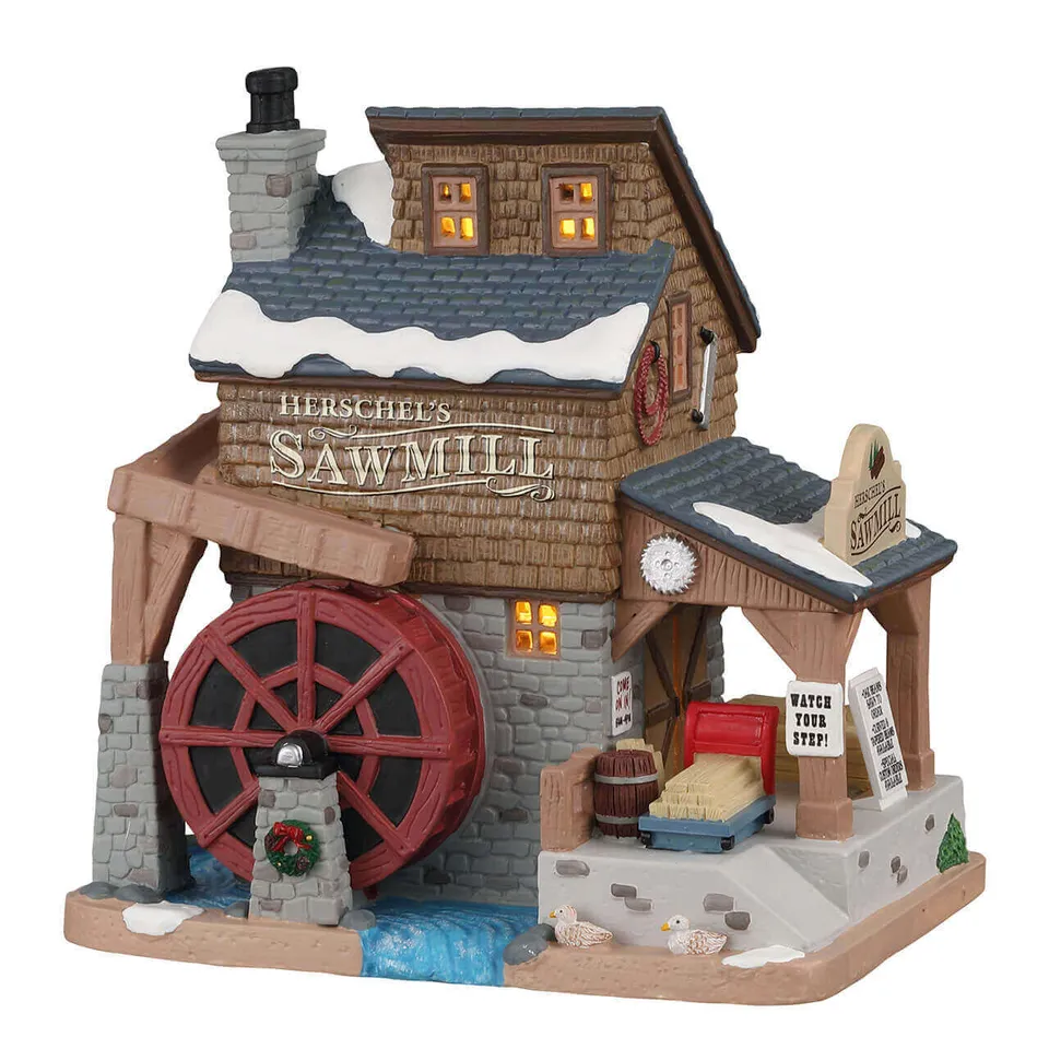 lemax-herschel-s-sawmill-scierie-miniature-lumineuse image 1