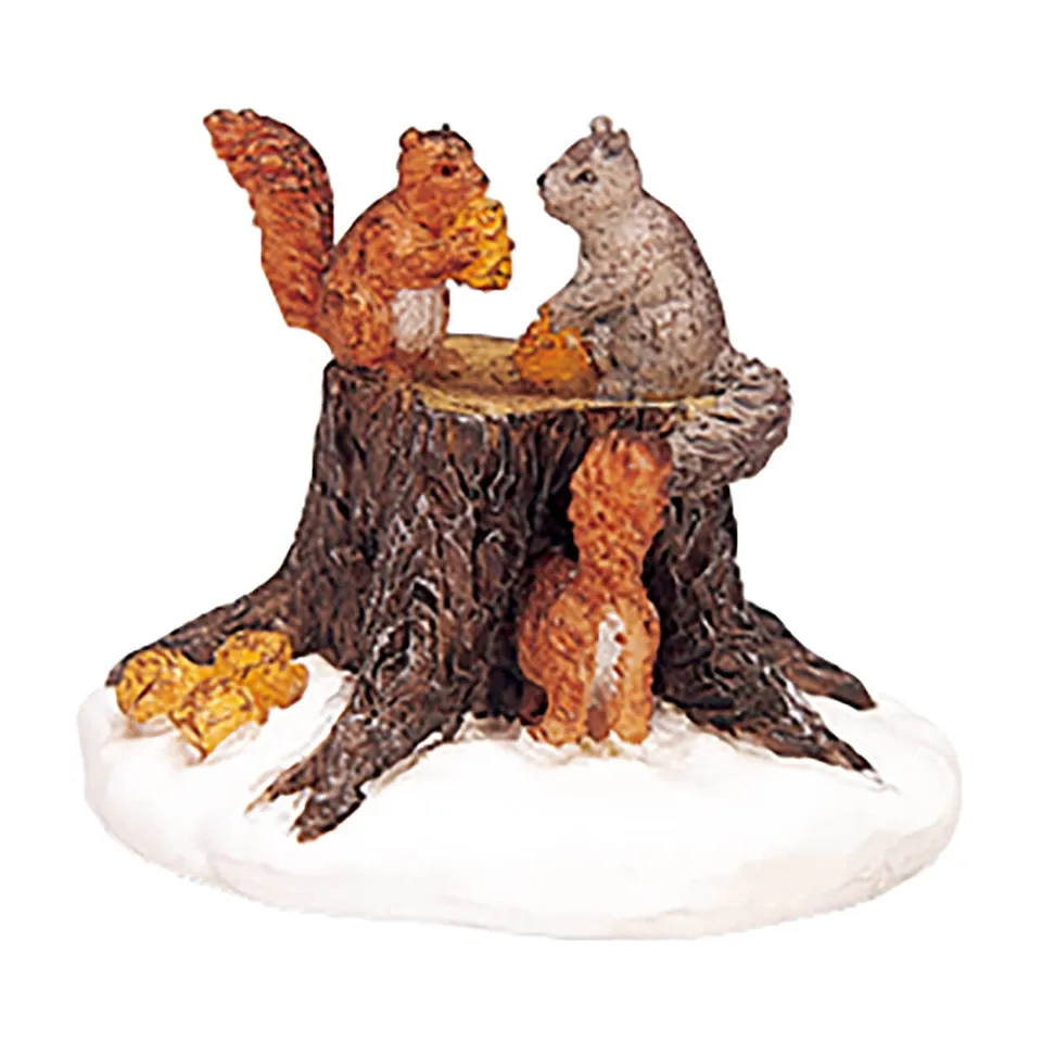 lemax-chipmunks-figurines-animaux-tamias-sur-souche image 1