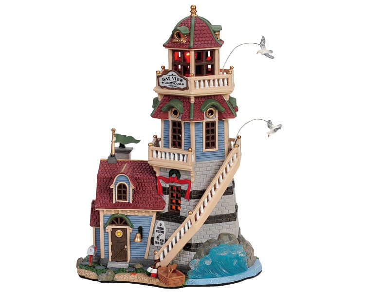 lemax-bay-view-lighthouse-phare-miniature-lumineux-village-de-no-l image 1