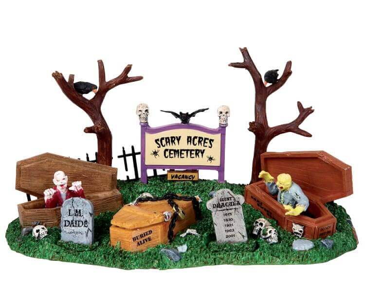 lemax-spooky-town-scary-acres-cemetery-d-cor-cimeti-re-miniature-halloween image 1