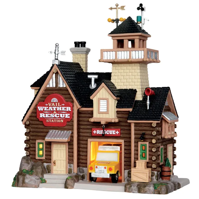 lemax-vail-weather-rescue-station-station-m-t-o-secours-lumineuse image 1