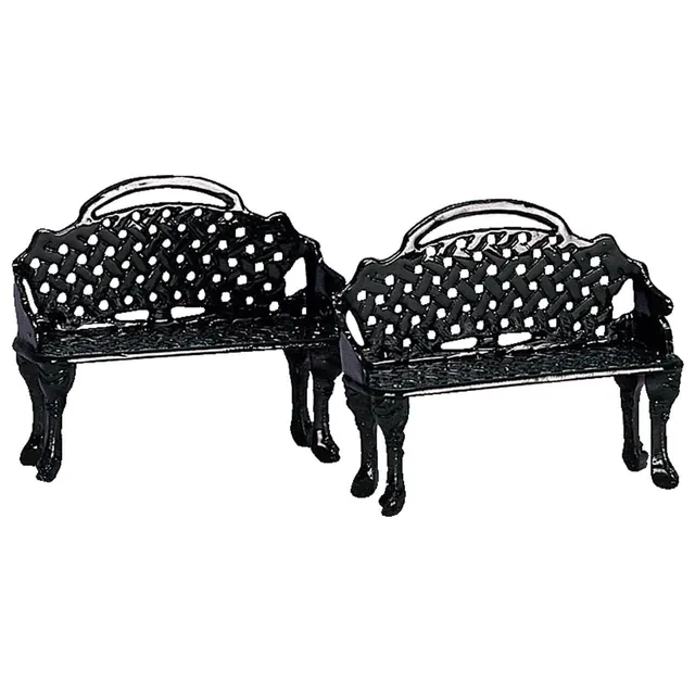 lemax-patio-bench-set-of-2-bancs-miniatures-village image 1