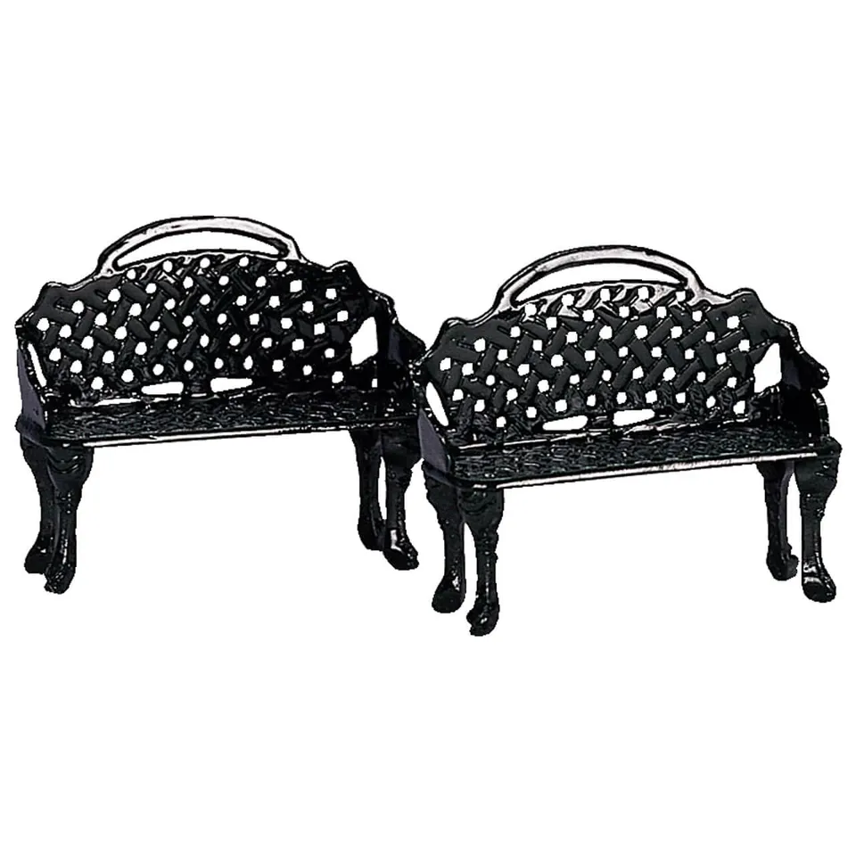 lemax-patio-bench-set-of-2-bancs-miniatures-village image 1