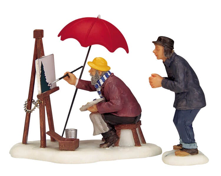 lemax-painting-a-winter-scene-figurine-village-miniature image 1