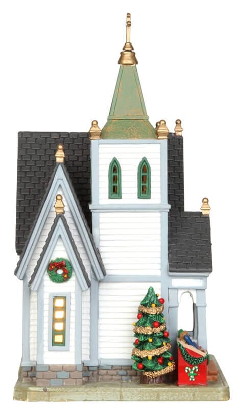 lemax-st-nicholas-church-glise-miniature-illumin-e-village-de-no-l image 2