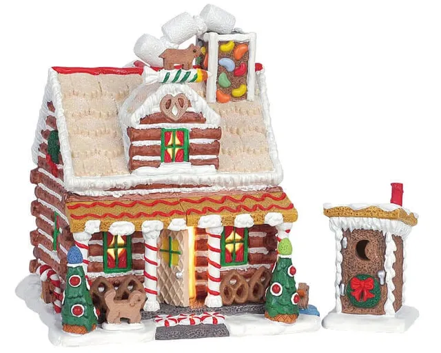 lemax-the-pretzel-cabin-maison-miniature-lumineuse-sugar-n-spice image 1