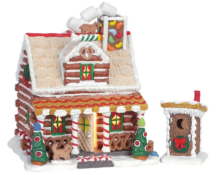 lemax-the-pretzel-cabin-maison-miniature-lumineuse-sugar-n-spice image 1