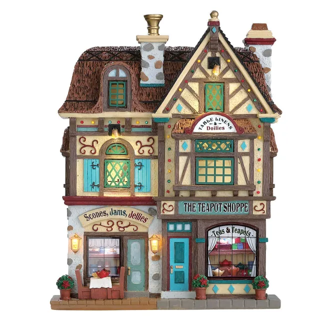 lemax-the-teapot-shoppe-boutique-miniature-lumineuse-corniches-clignotantes image 1