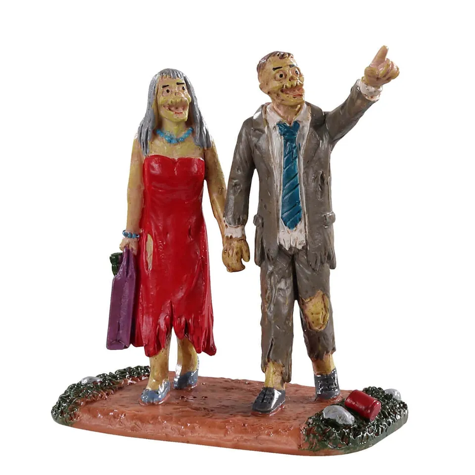 lemax-spooky-town-graveyard-partygoers-figurines-cimeti-re-halloween image 1