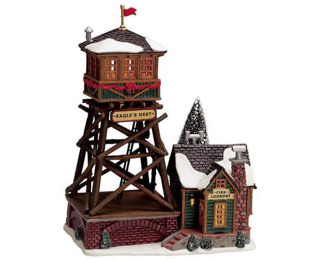 lemax-eagle-s-nest-fire-lookout-tour-de-guet-village-miniature image 1