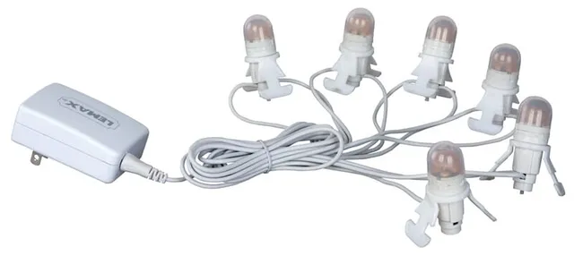 lemax-six-led-light-cord-guirlande-6-led-pour-village-miniature image 1