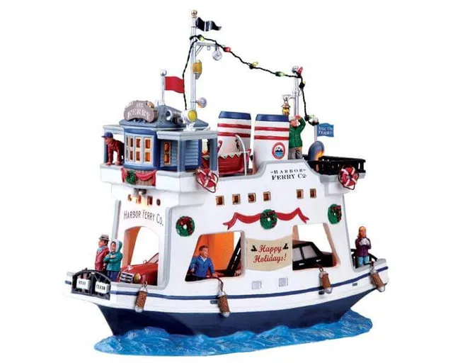 lemax-harbor-ferry-co-ferry-miniature-lumineux-village-de-no-l image 1