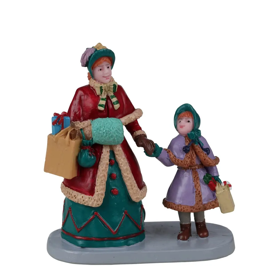 lemax-holiday-shopping-with-mum-figurine-caddington-village image 1