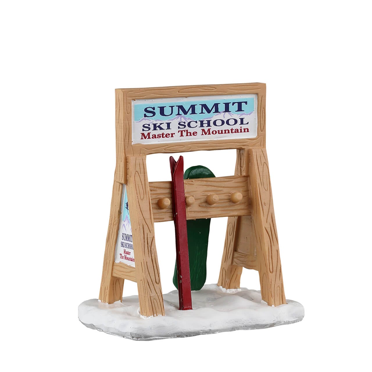 lemax-ski-rack-sign-accessoire-porte-skis-en-bois-village-de-no-l image 2
