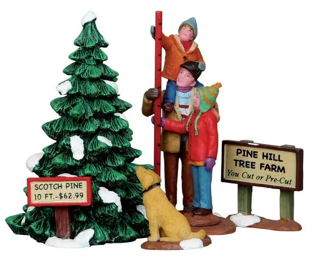lemax-picking-the-tallest-tree-set-of-4-figurines-sapin-no-l image 1