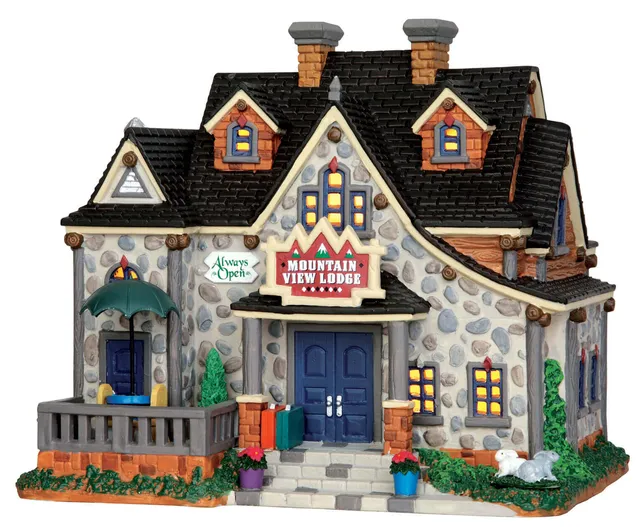 lemax-mountain-view-lodge-chalet-miniature-lumineux-de-montagne image 1