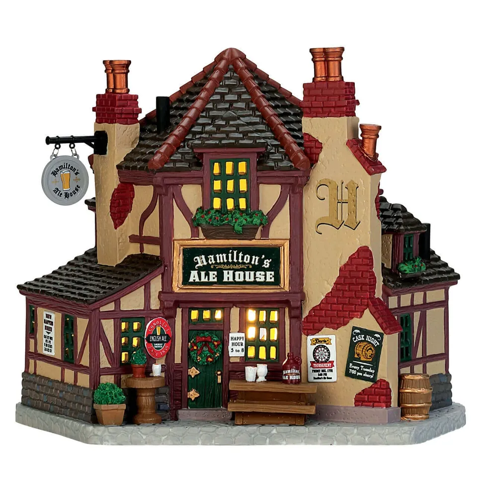 lemax-hamilton-s-ale-house-pub-anglais-lumineux-village-de-no-l image 1