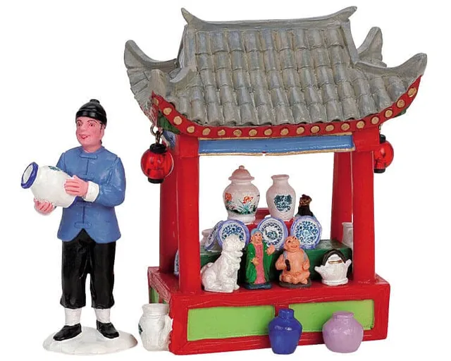 lemax-porcelain-vendor-figurine-marchand-village-de-no-l-miniature image 1