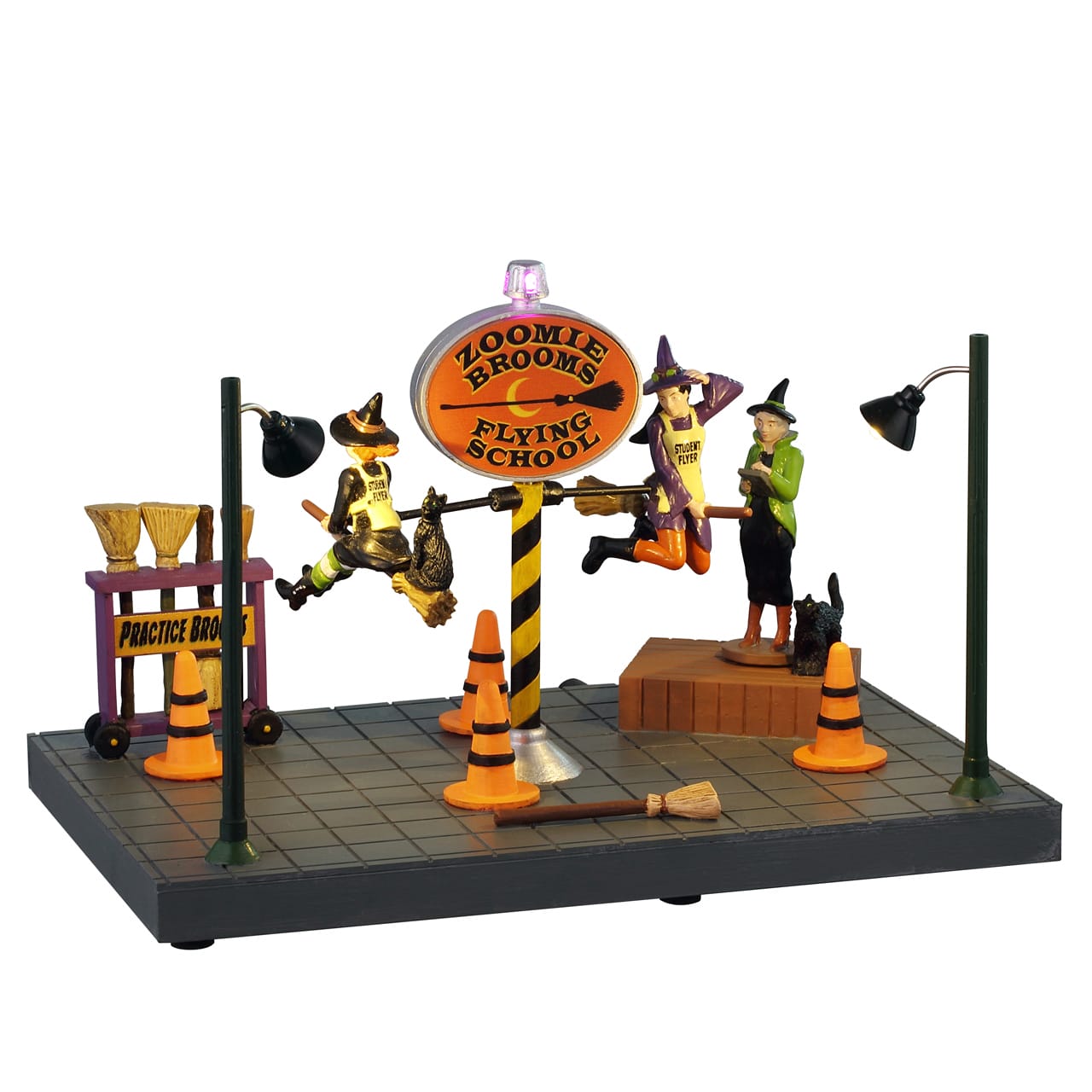 lemax-zoomie-brooms-flying-school-ecole-de-balais-spooky-town image 1