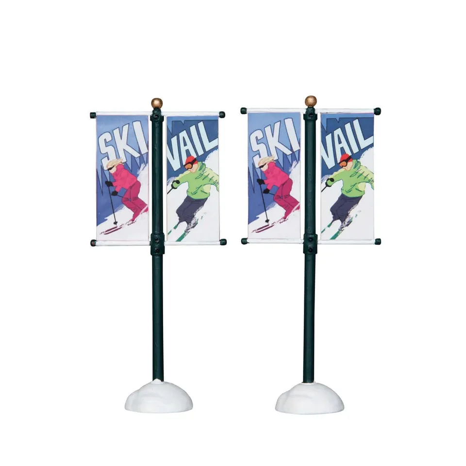lemax-street-pole-banner-set-of-2-accessoire-vail-village image 1