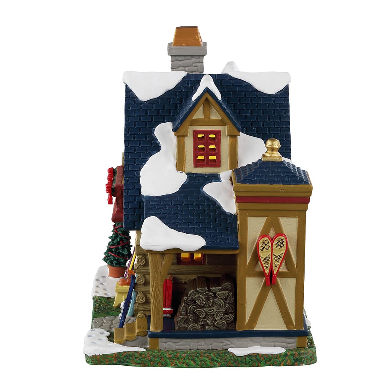 lemax-havenwood-lodge-vail-village-chalet-miniature-lumineux-ski image 3