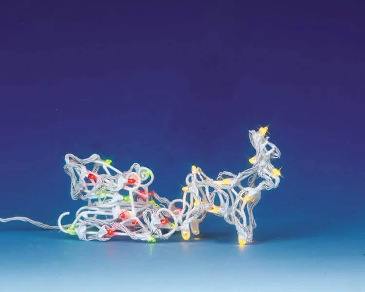 lemax-reindeer-sleigh-sculpture-lumineuse-renne-et-tra-neau image 1