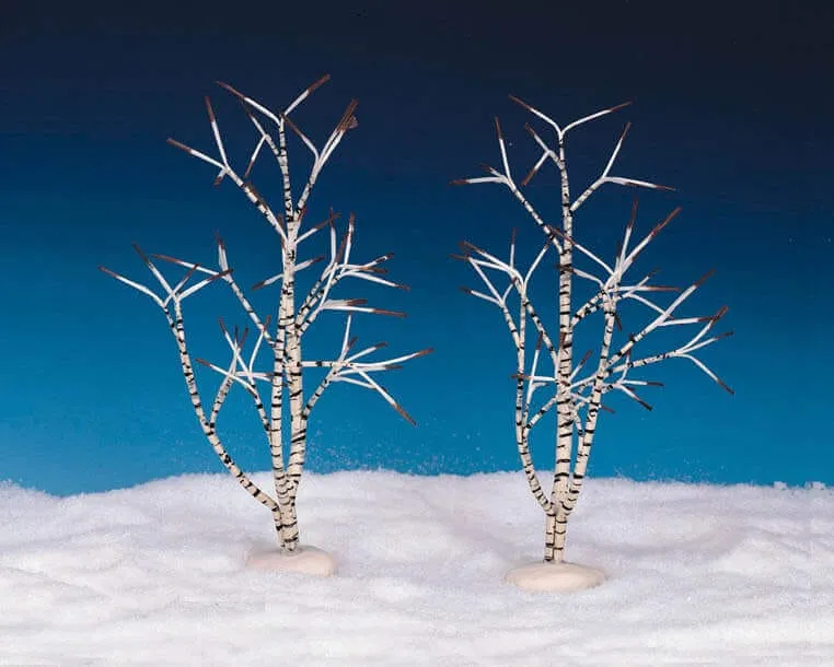 lemax-12-birch-tree-pack-2-lot-12-bouleaux-miniatures-village image 1
